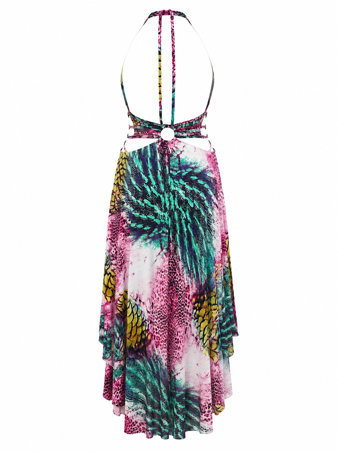 Y2K backless asymmetrical dress