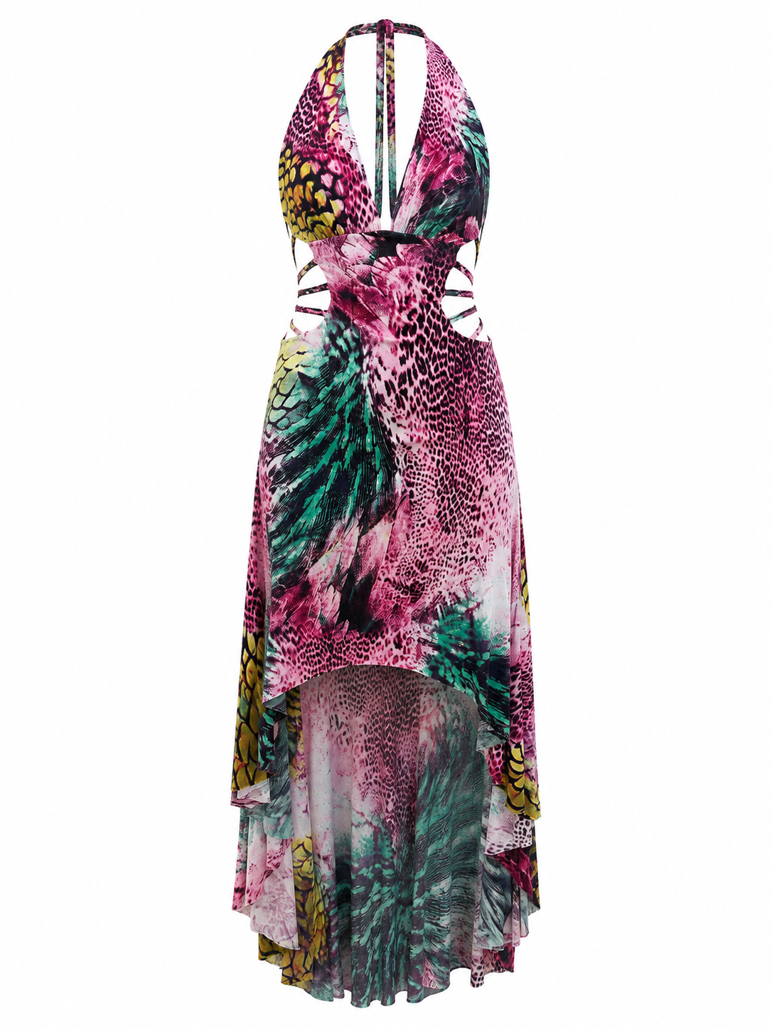 Y2K backless asymmetrical dress