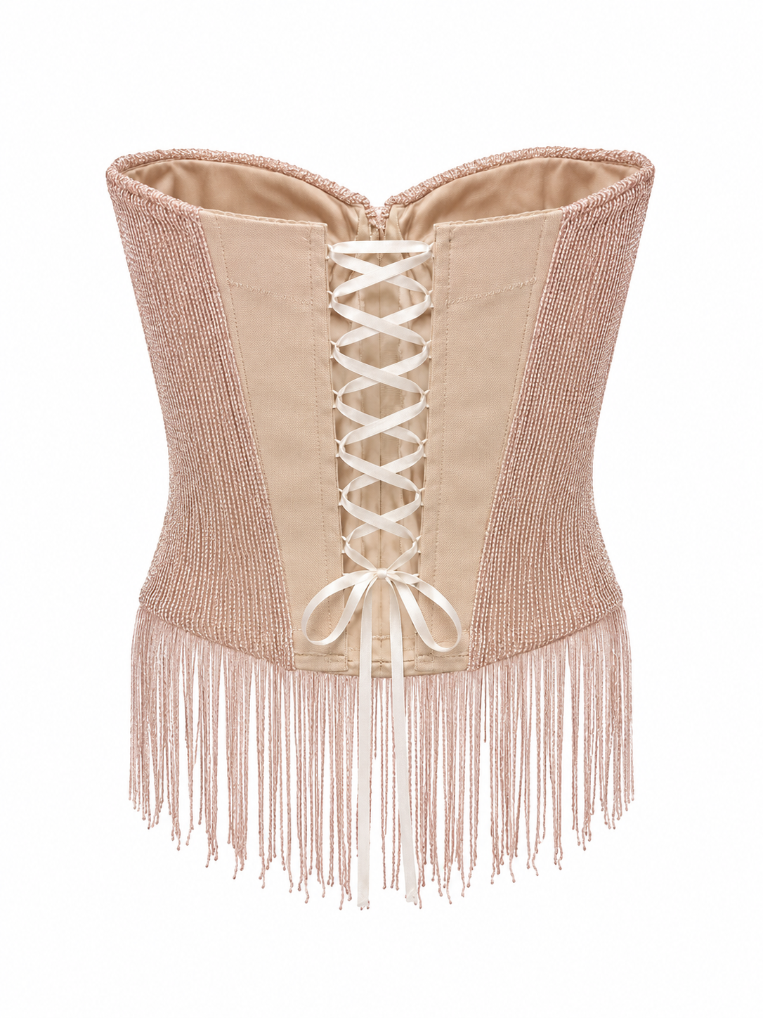Handmade corset with fringes