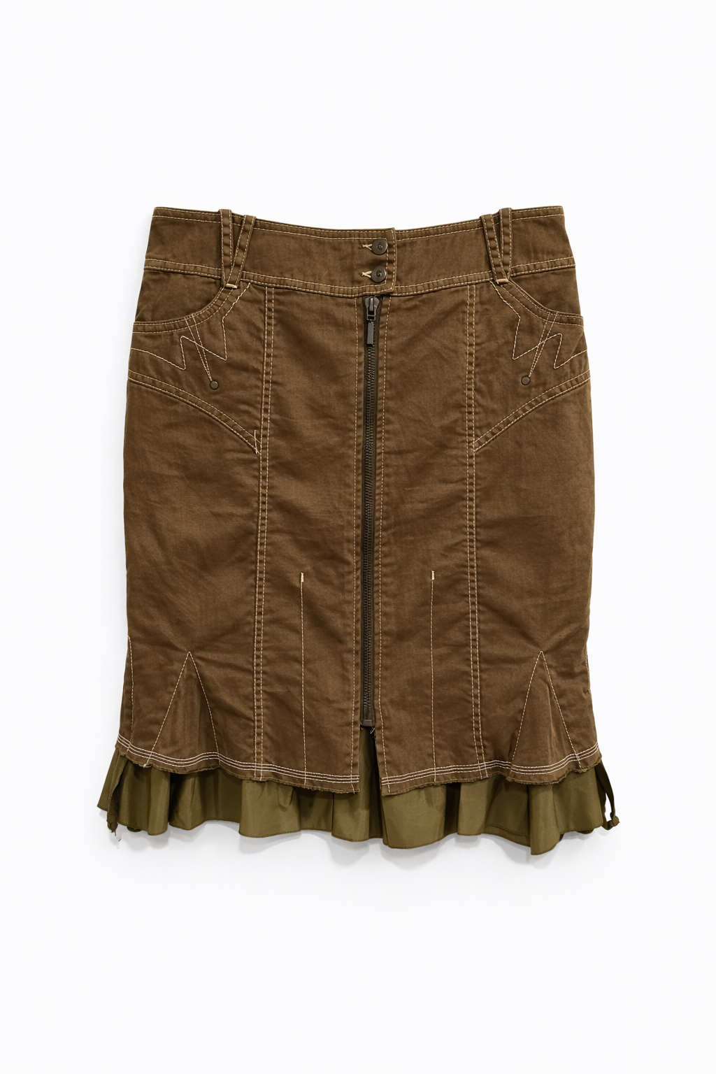 Midi ruffled skirt