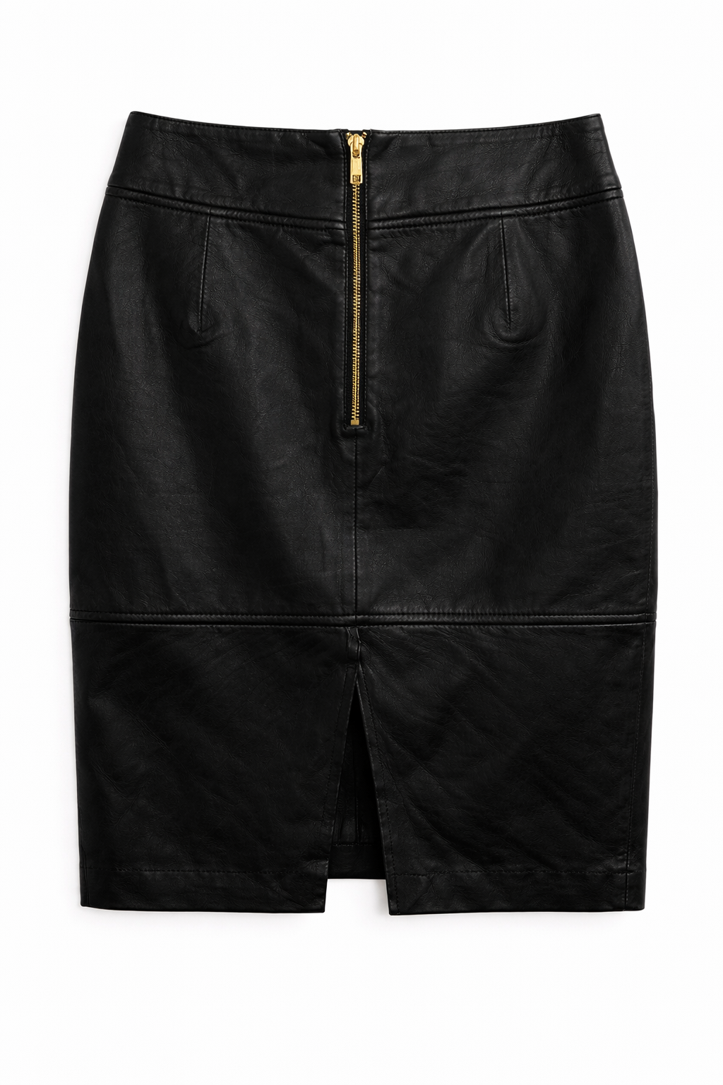 Pencil leather skirt