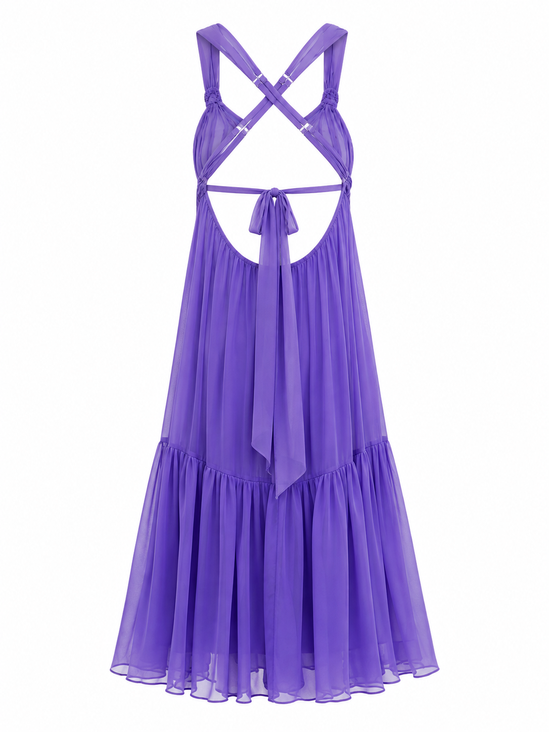 Cinema backless 100% silk summer dress
