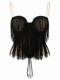 Handmade corset with fringes
