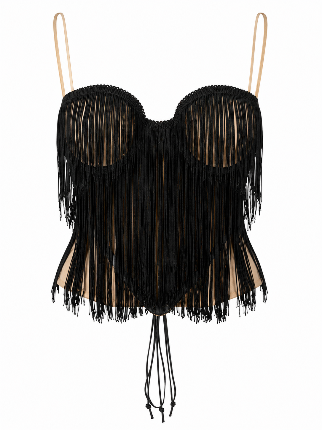 Handmade corset with fringes