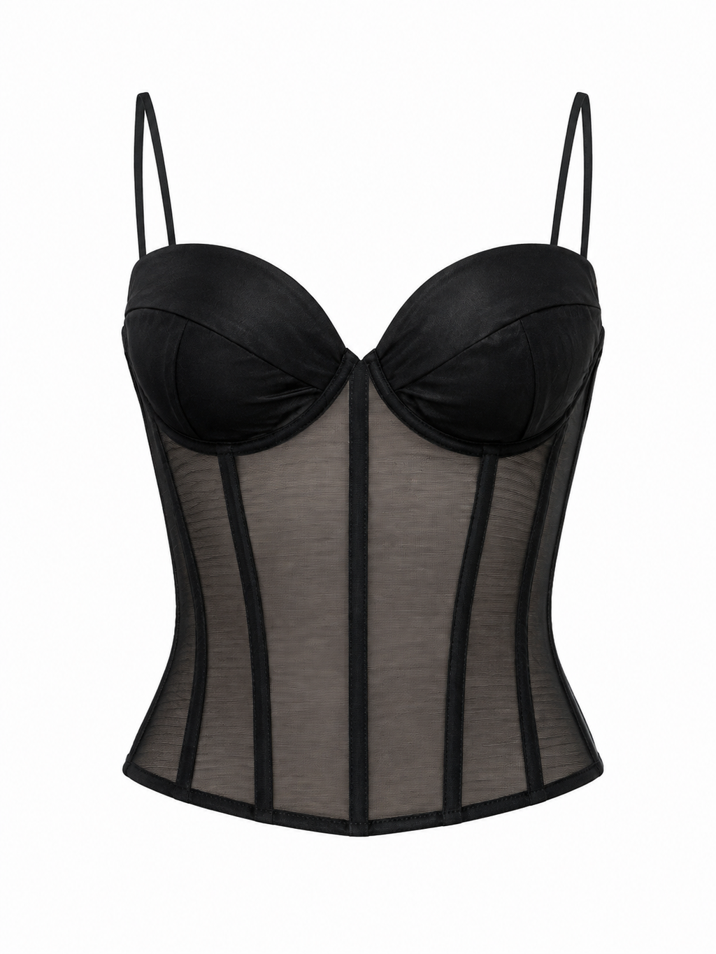 Handmade corset with mesh fabric & drawstrings