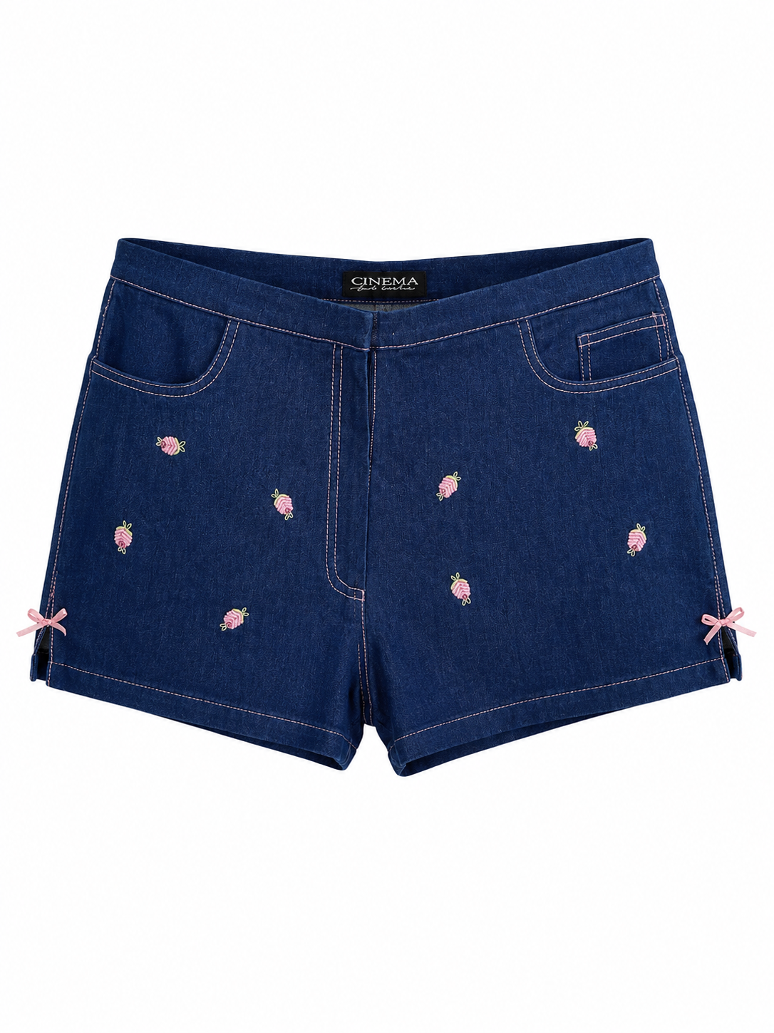 Cinema micro mini shorts with small flowers