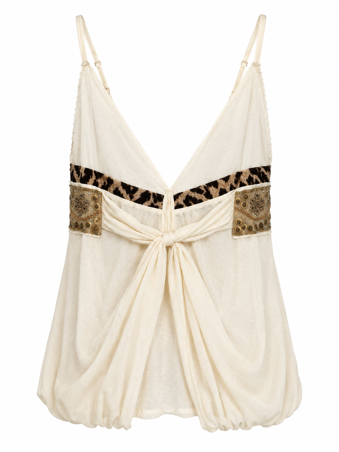 Cinema cotton embellished top with patchwork detail