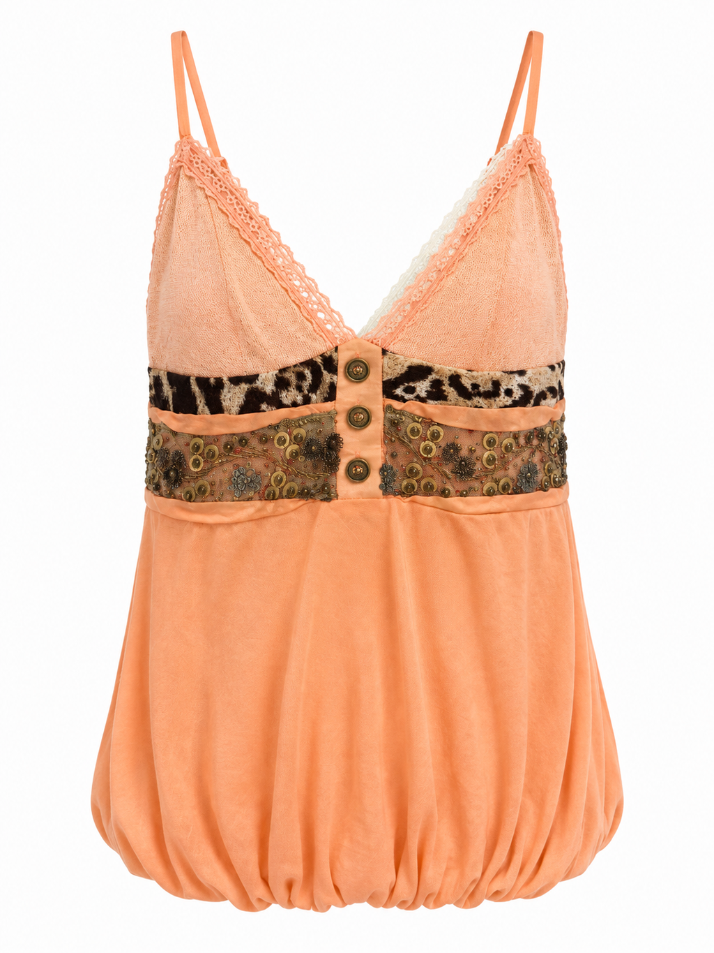 Cinema cotton embellished top with patchwork detail