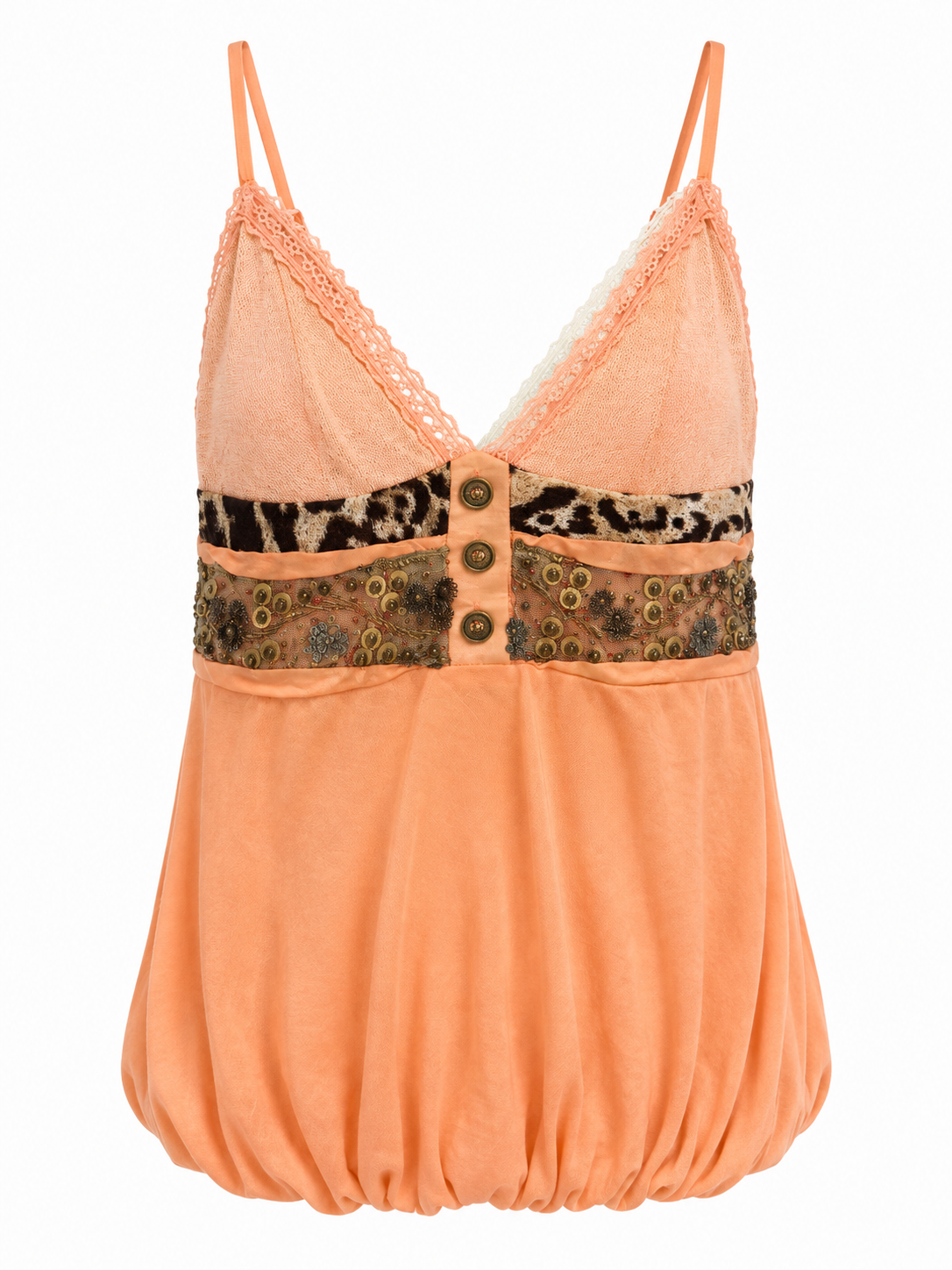 Cinema cotton embellished top with patchwork detail