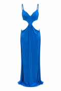 Cinema cut out low back side slit dress