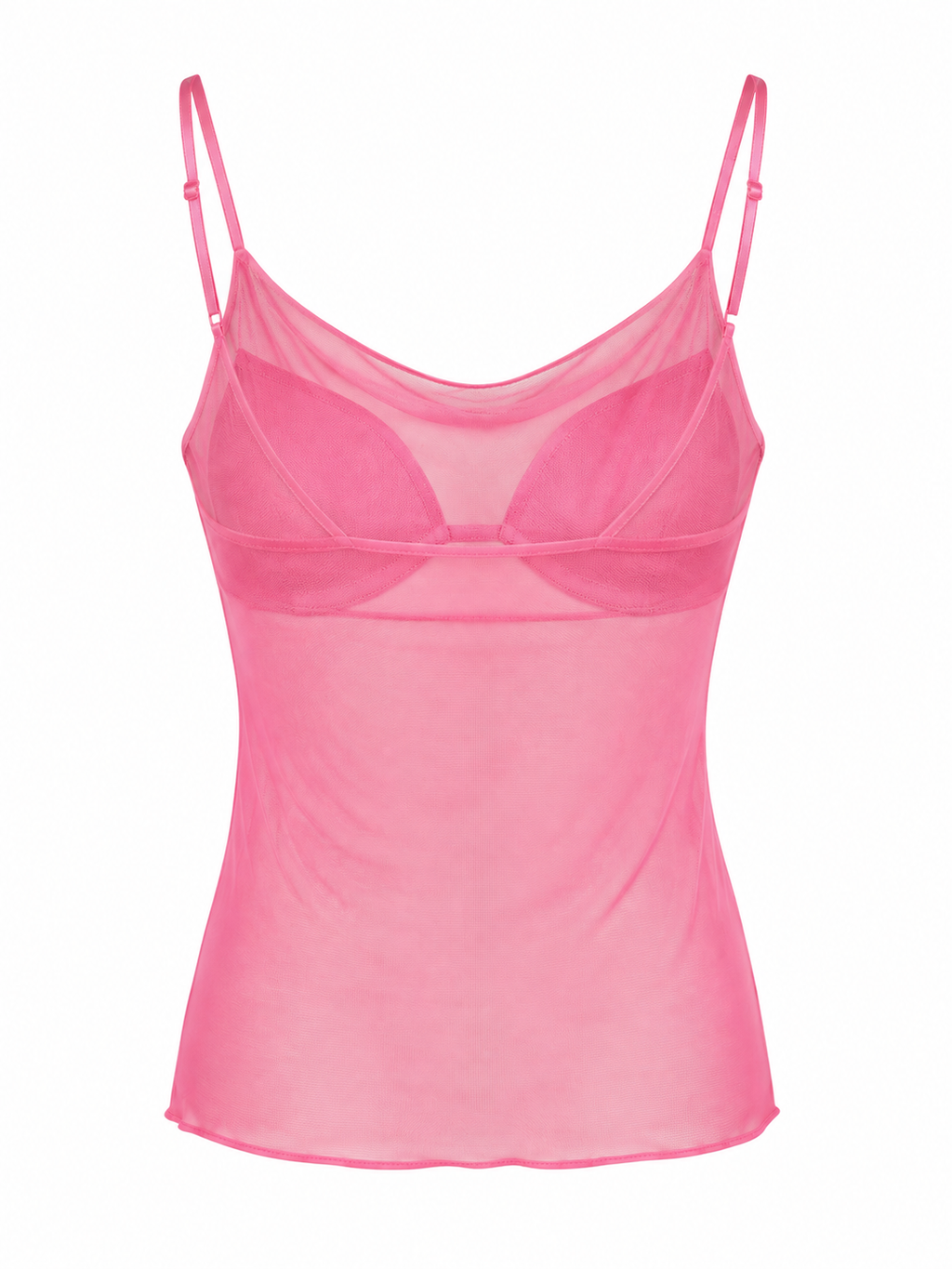 Cinema mesh top with inside bustier -pink
