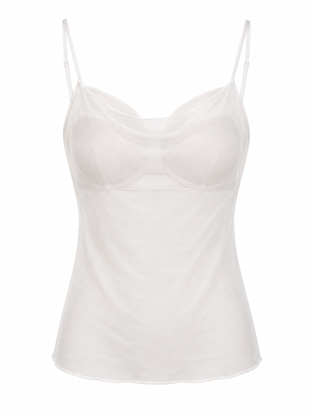 Cinema mesh top with inside bustier- white