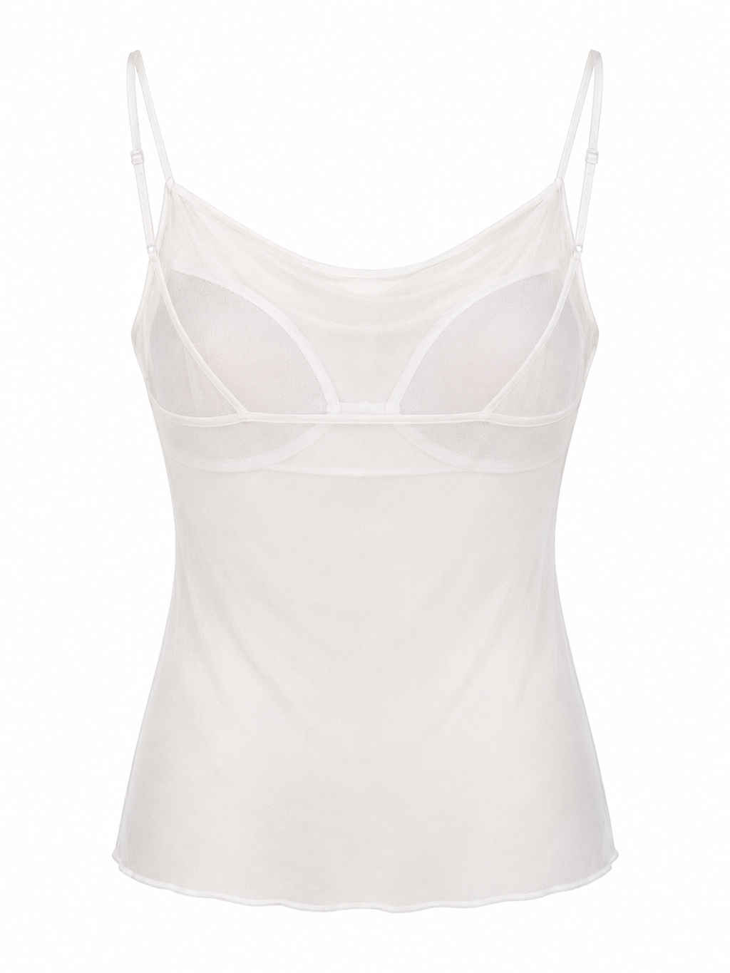 Cinema mesh top with inside bustier- white