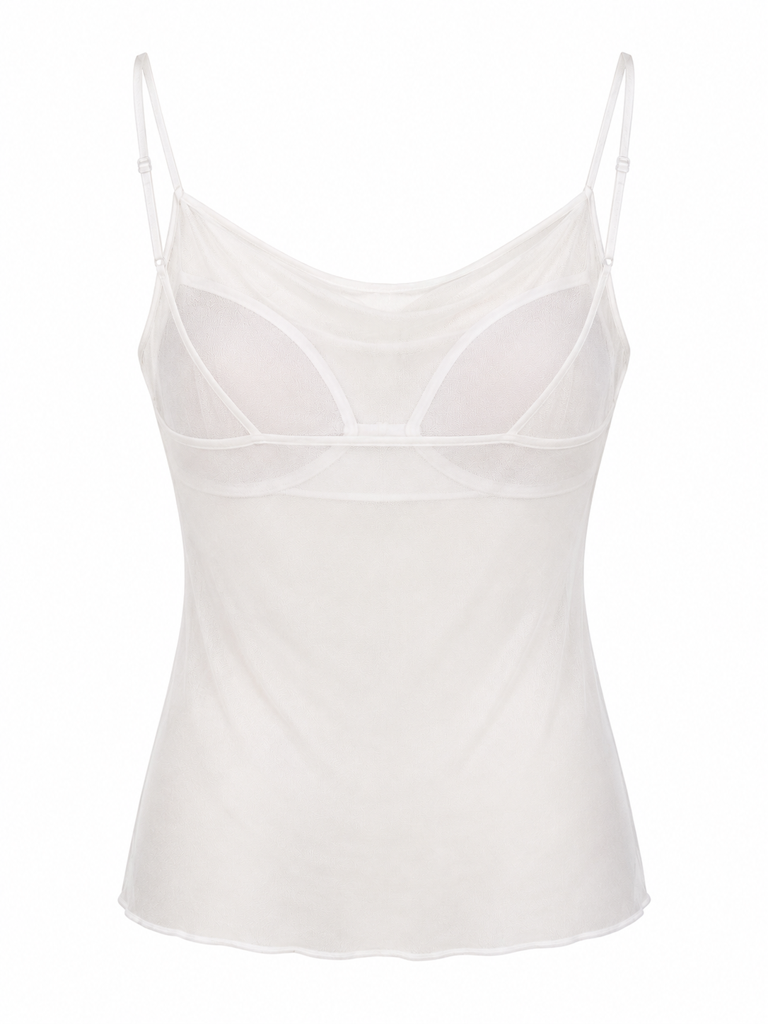 Cinema mesh top with inside bustier- white