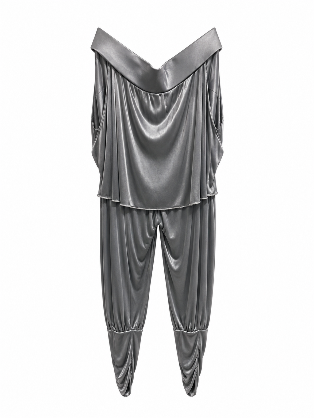 Elastic ruched cinema capris