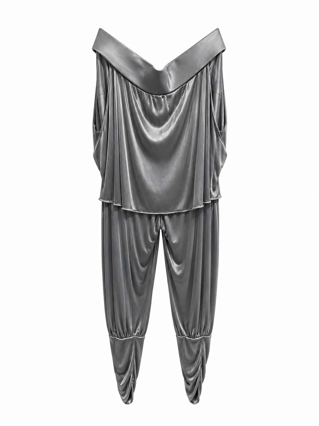 Elastic ruched cinema capris