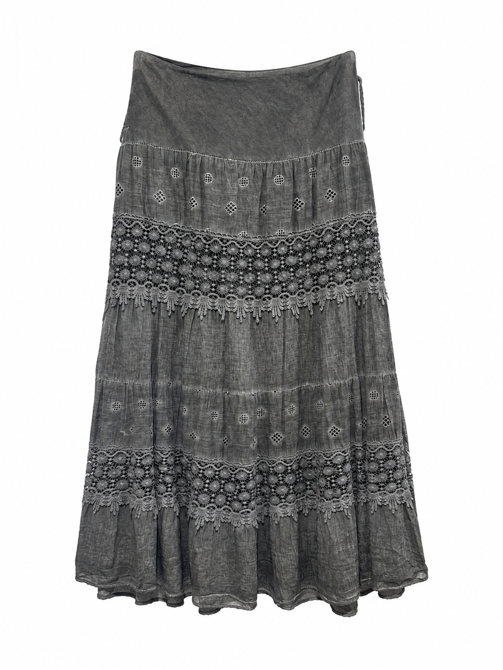 Summer cotton skirt with from embroidery