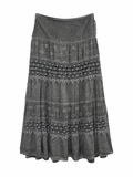 Summer cotton skirt with from embroidery