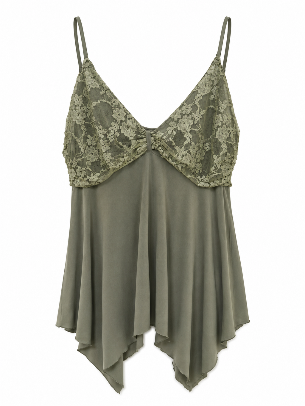 Asymmetrical top with lace detail