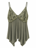 Asymmetrical top with lace detail