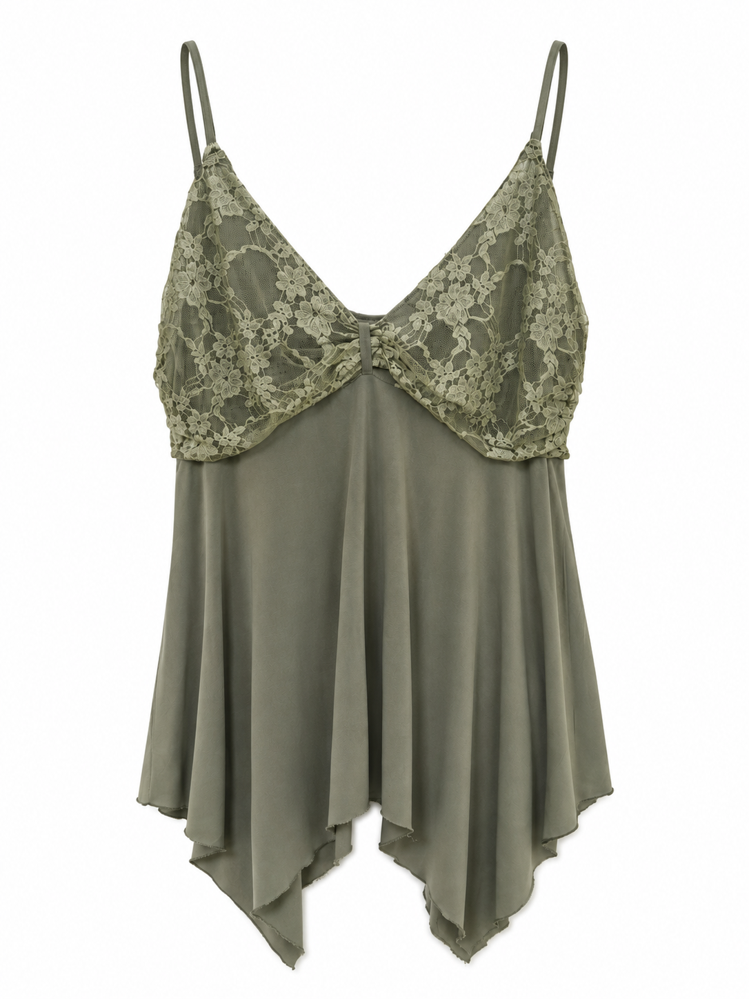 Asymmetrical top with lace detail