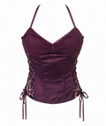 Deadstock taffeta & lace corset top