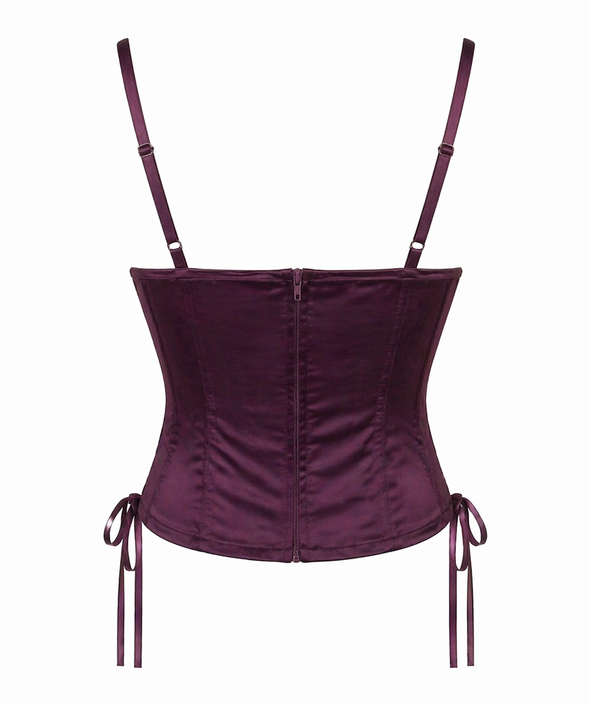 Deadstock taffeta & lace corset top