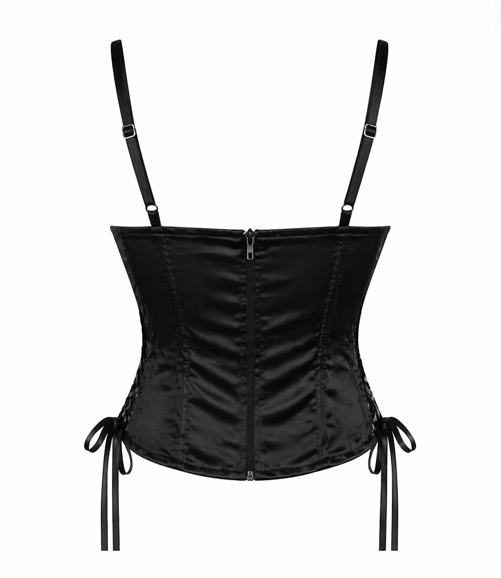 Deadstock taffeta & lace corset