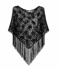 Deadstock knitted poncho with sequins