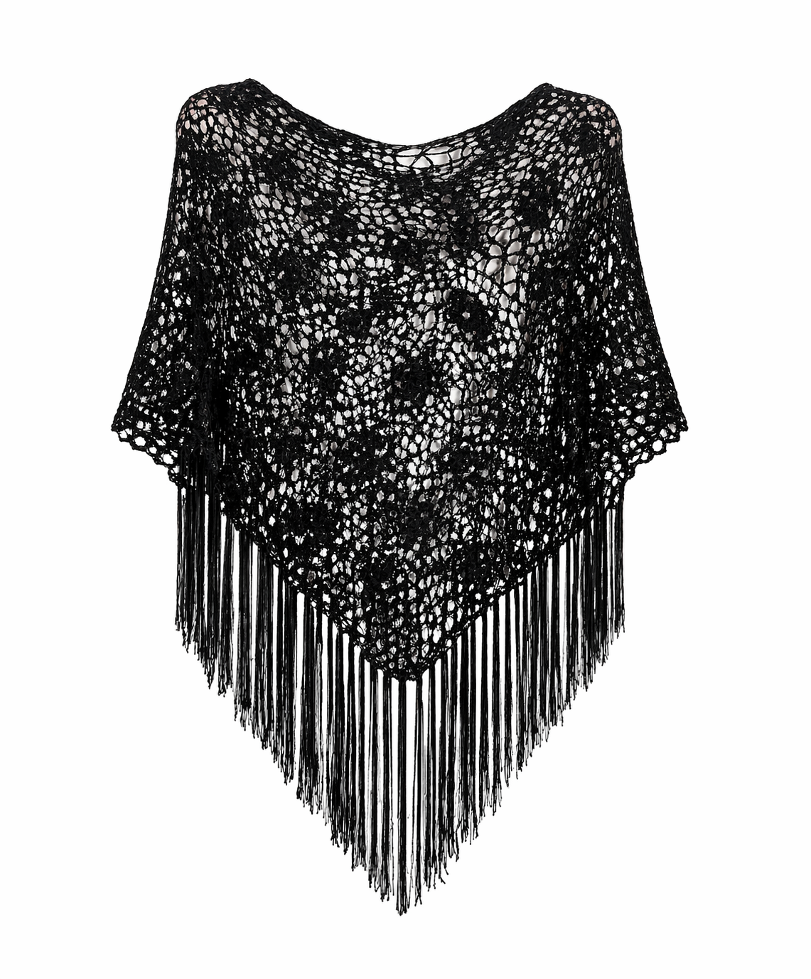 Deadstock knitted poncho with sequins