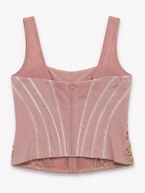 Deadstock hand beaded corset