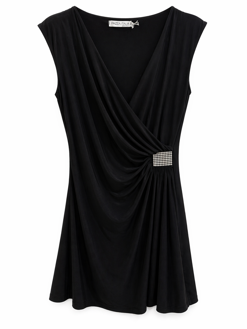 Wrapped mini black dress