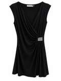 Wrapped mini black dress