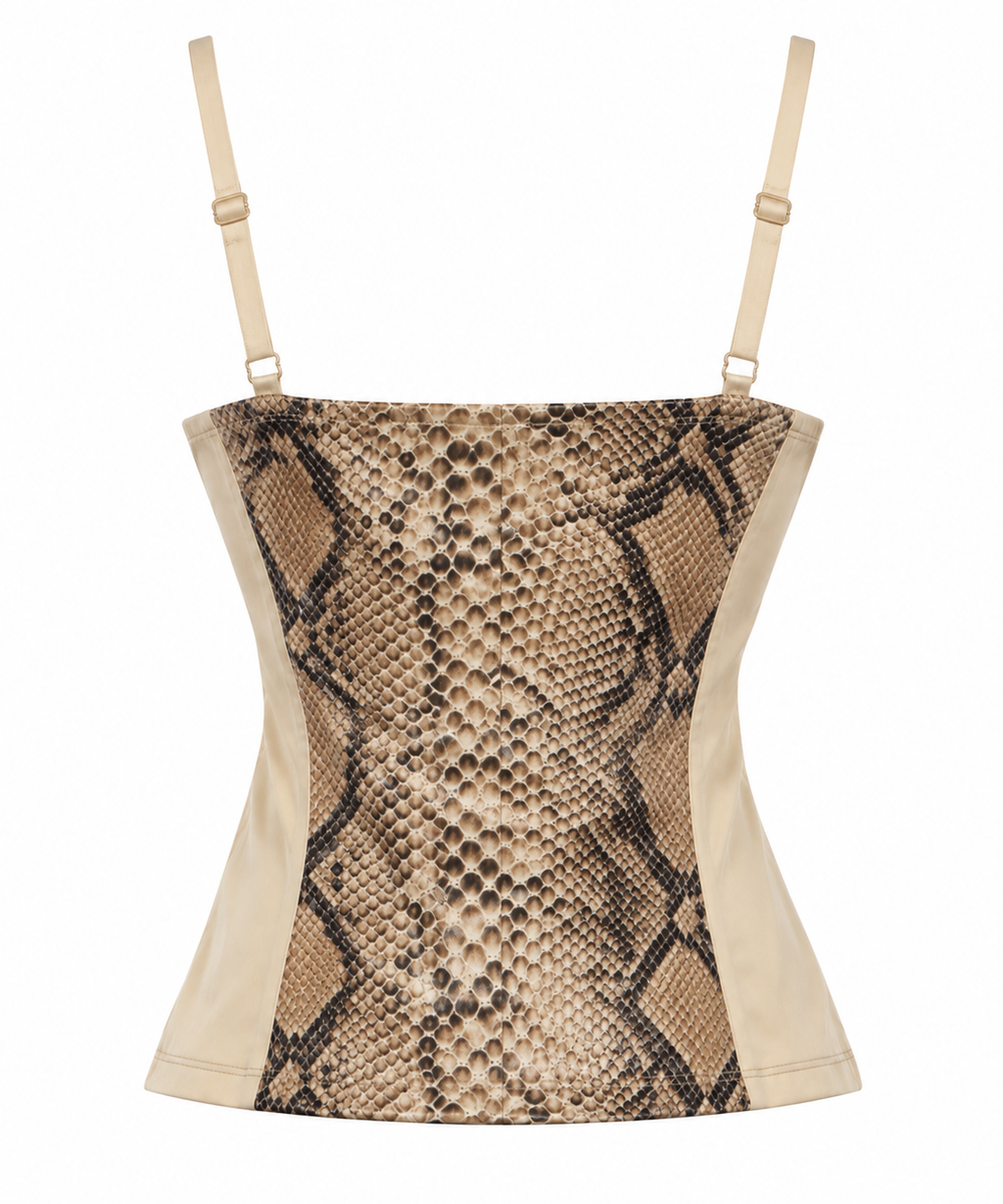 Deadstock snake print corset
