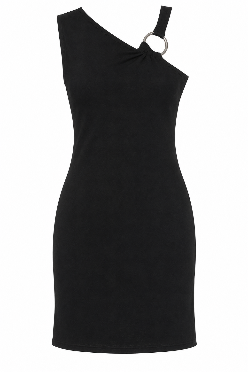 Mini black dress with side hoop