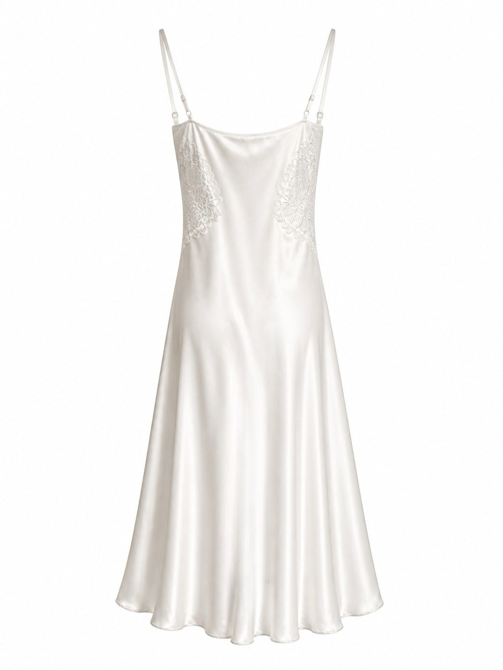 Maxi vintage slip dress wirh lace details and side slit