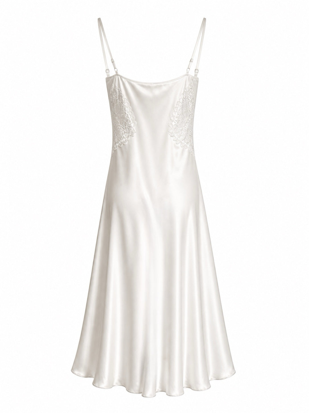 Maxi vintage slip dress wirh lace details and side slit