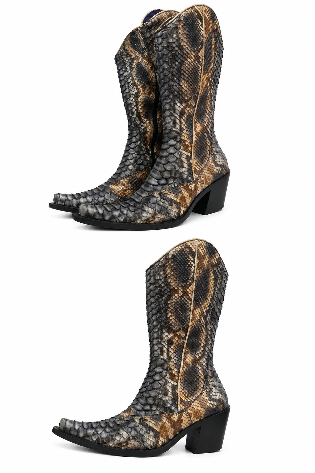 Snake skin cowboy boots