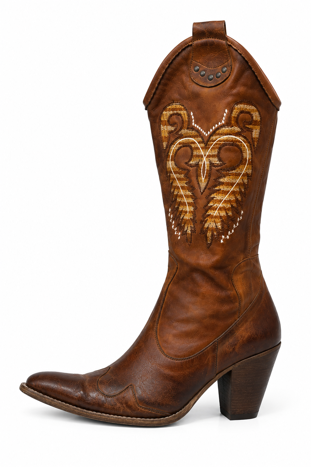 Leather vintage embroidered  cowboy boots
