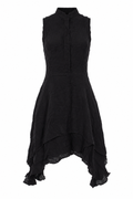 100% silk mao neck dress