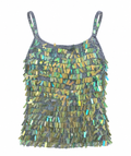 Handmade knitted top with sequins