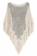 Handmade poncho with small pearls
