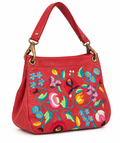 Vintage leather embroidered bag