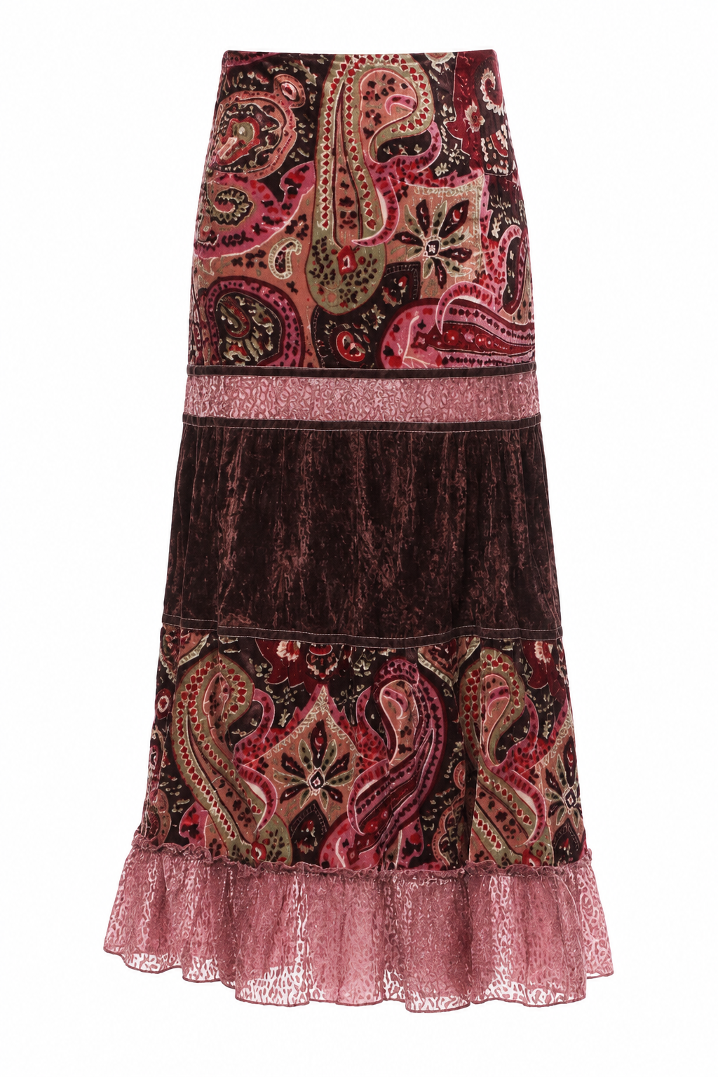 Boho velvet skirt