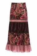 Boho velvet skirt