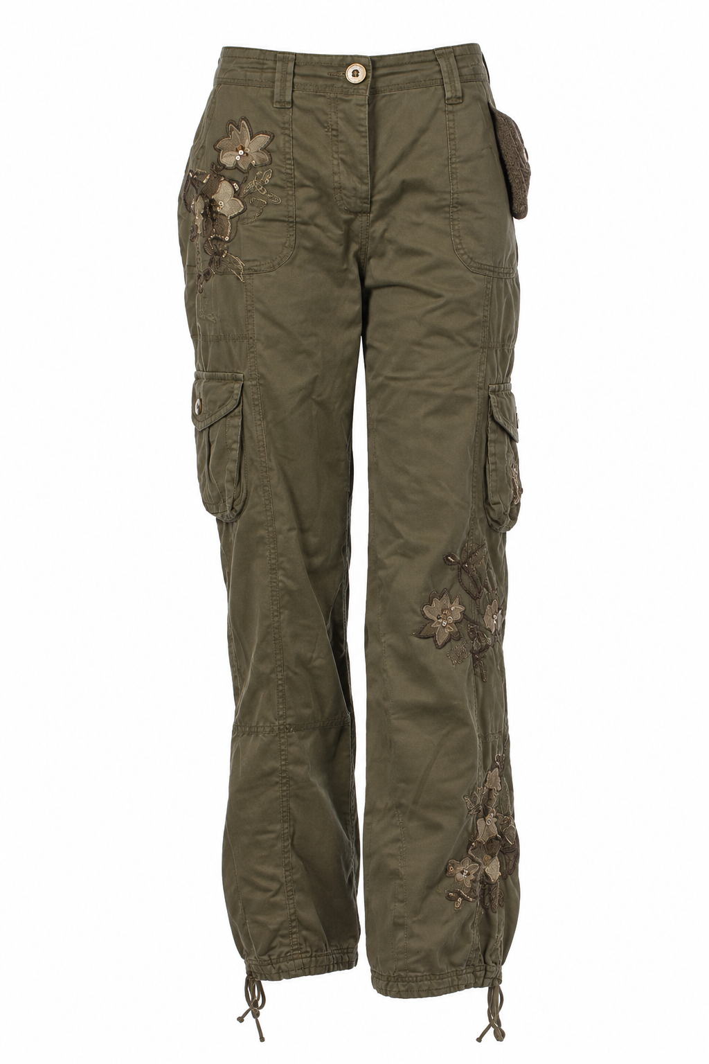 Cargo pants with embroideries