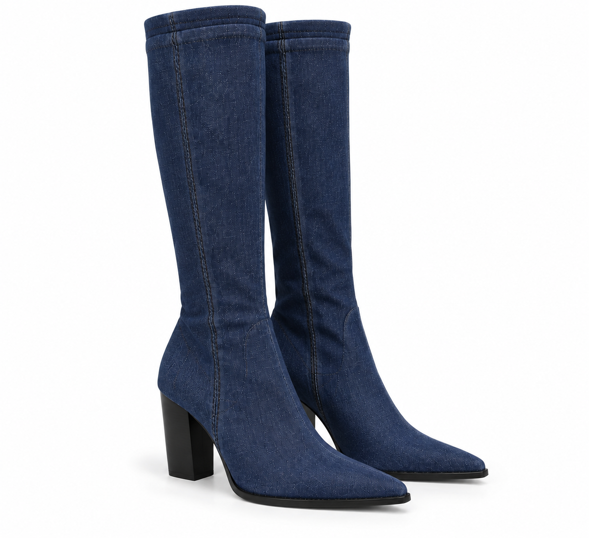 Denim sock boots