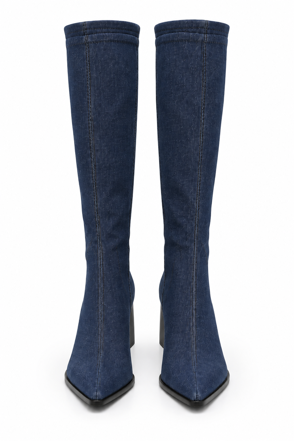 Denim sock boots
