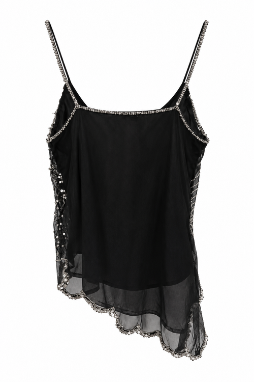 Black embellished top