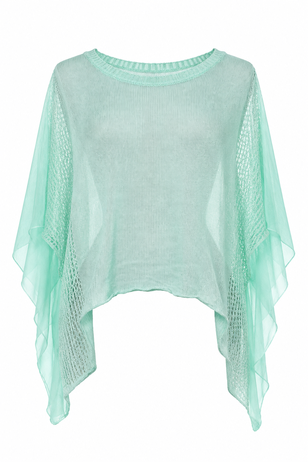 Light knitted cape top - semi sheer